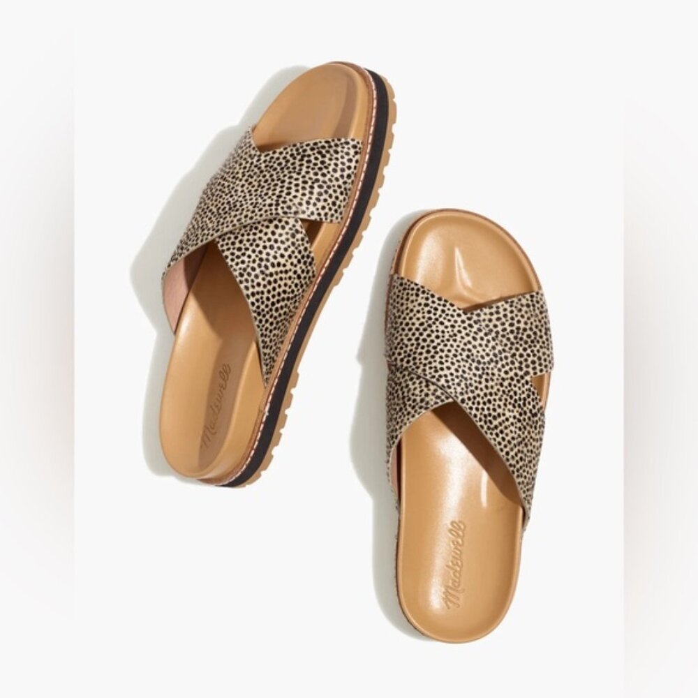 Madewell | The Dayna Lugsole Slide Sandal in Spotted Calf Hair | Size 8.5